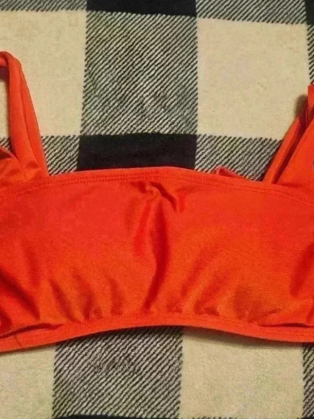NWT Xhiliration Womens Bright Red Bikini Top Size Medium